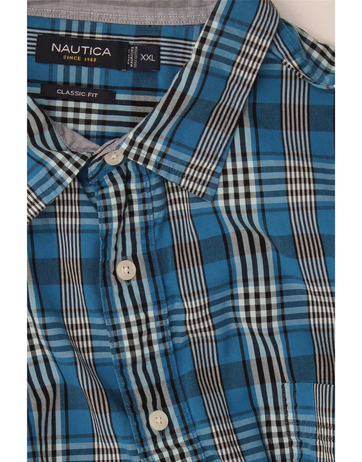 Nautica Herre Classic Fit skjorte 2XL marineblå ternet bomuld