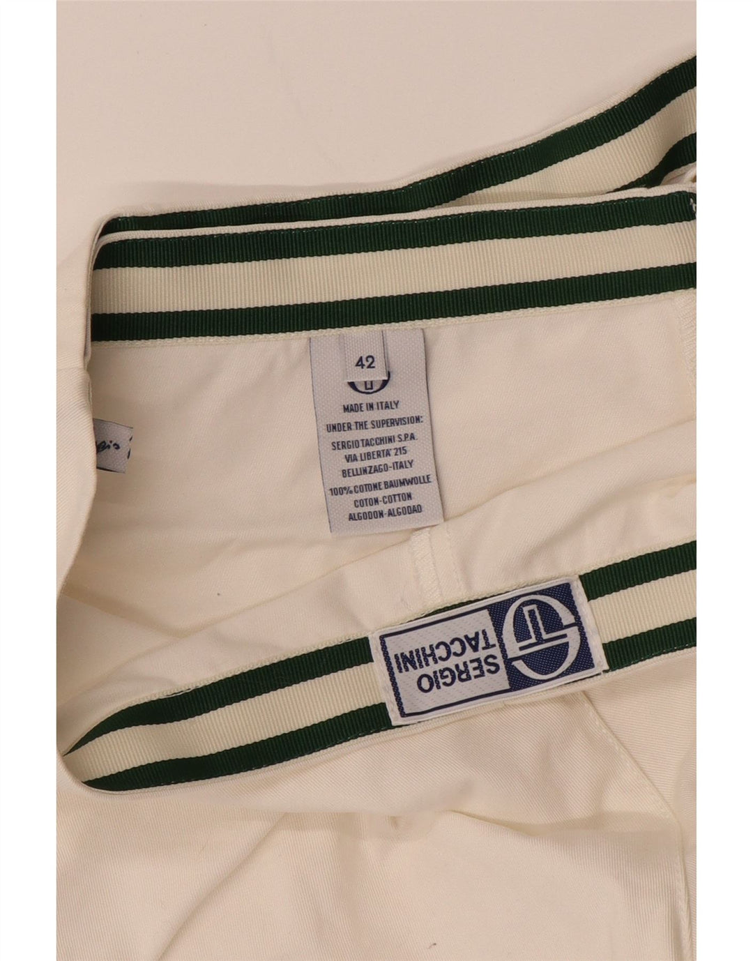 SERGIO TACCHINI Womens Casual Shorts IT 42 Medium W30 White Cotton