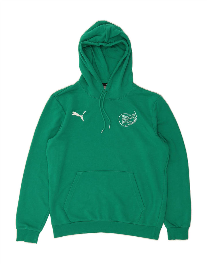 PUMA Mens Hoodie Jumper Medium Green Cotton Vintage Puma and Second-Hand Puma from Messina Hembry 