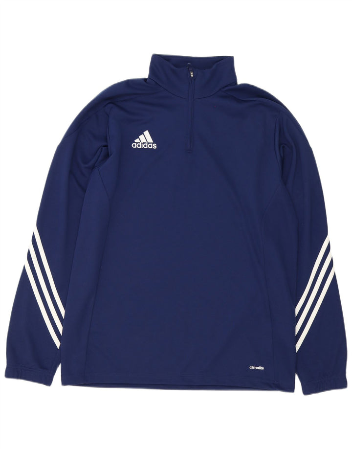 Adidas Herre Climalite Pullover med lynlås-hals Træningsdragt Top Stor marineblå