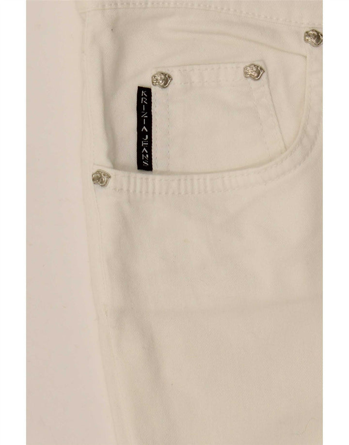Krizia Graphic Straight Jeans til kvinder W30 L29 Hvid