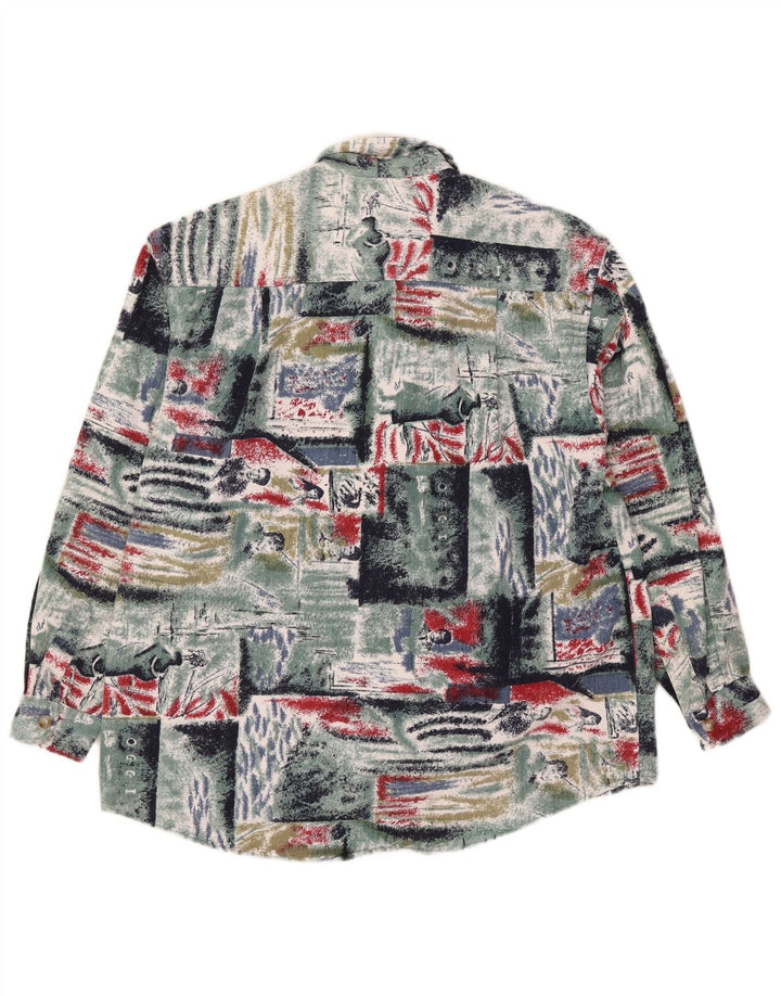 Calypso Herre flannelskjorte str. 40 Medium Flerfarvet Patchwork Bomuld