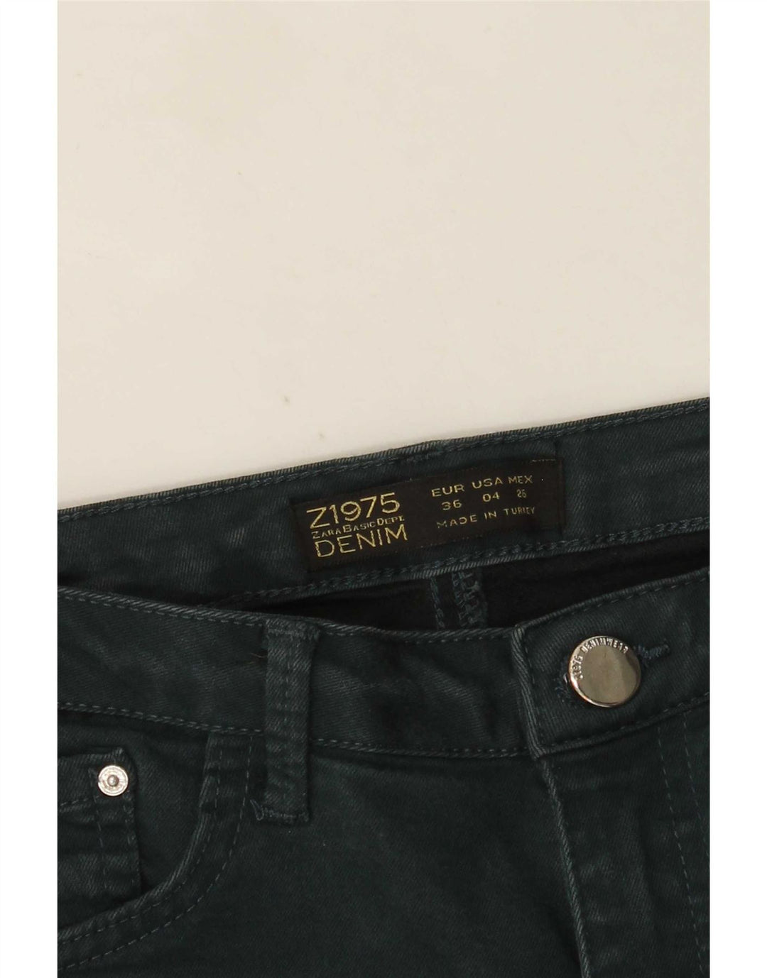 Zara Dame Slim Jeans EU 36 XS W26 L26 Grøn
