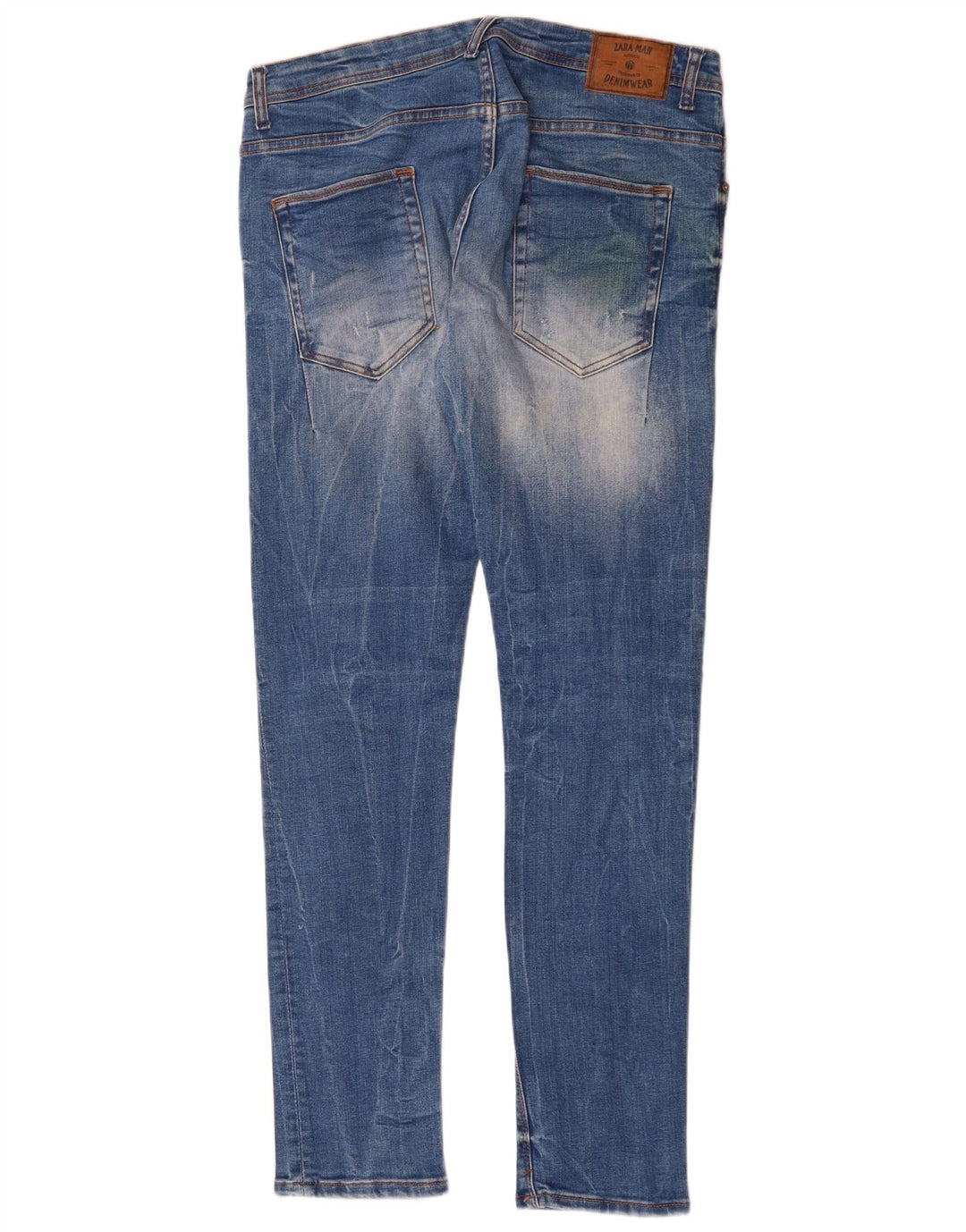 ZARA Slim Jeans til mænd EU 44 Large W34 L31 Blå Bomuld