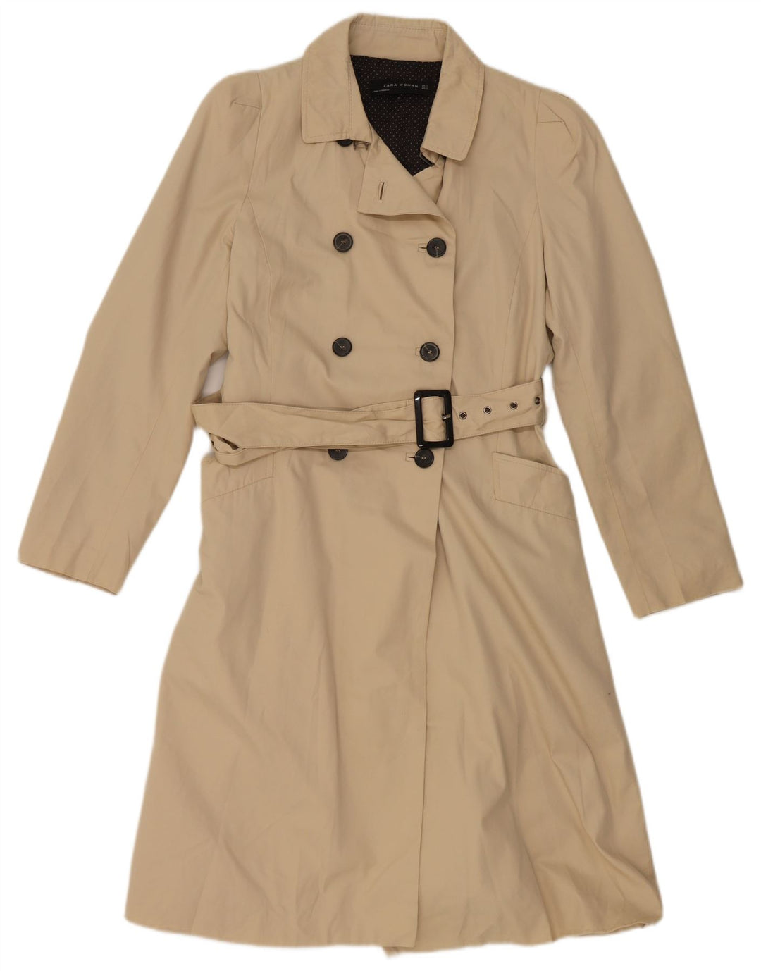 Zara Trench Coat til kvinder UK 14 Large Beige