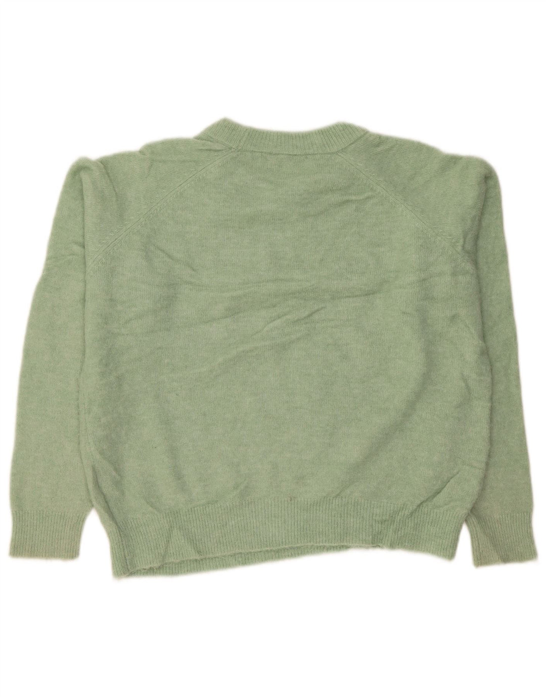 Zara Womens Oversized Crew Neck Jumper Sweater UK 14 Medium Green Nylon