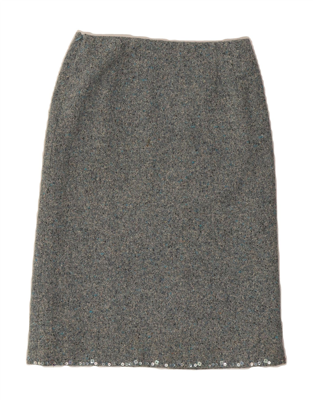 MONSOON Womens Straight Skirt UK 10 Small W27  Grey Flecked Silk Vintage Monsoon and Second-Hand Monsoon from Messina Hembry 