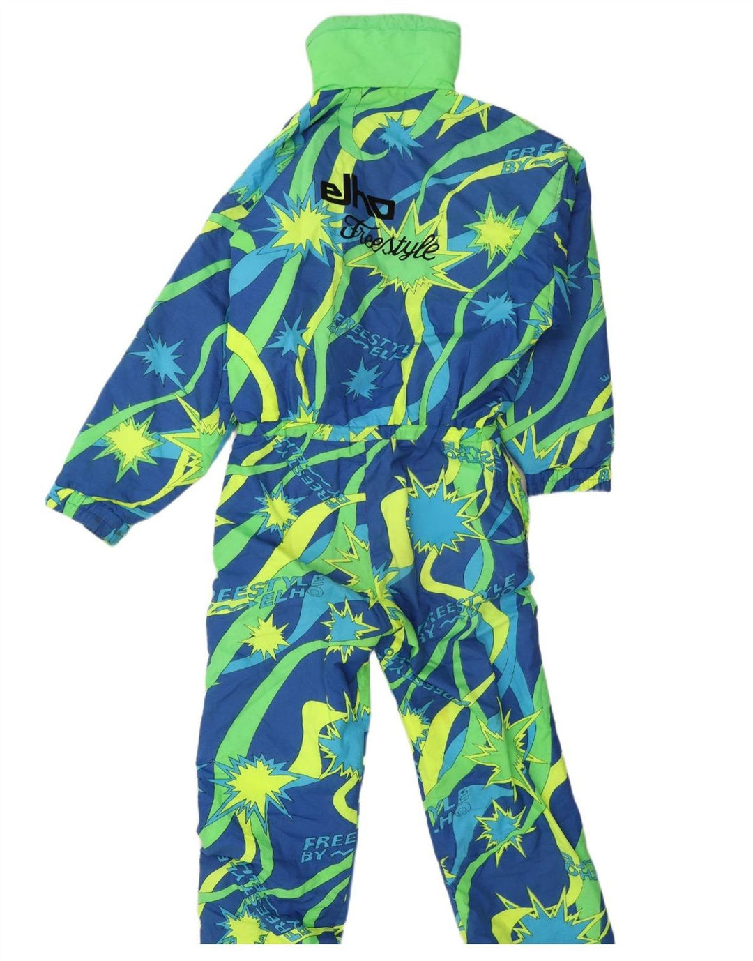 Elho Herre Grafisk Ski Jumpsuit Stor Blå Geometrisk