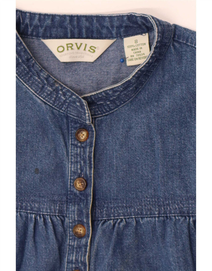 Orvis Dame denimkjole med 3/4 ærmer US 8 Medium Blue Cotton