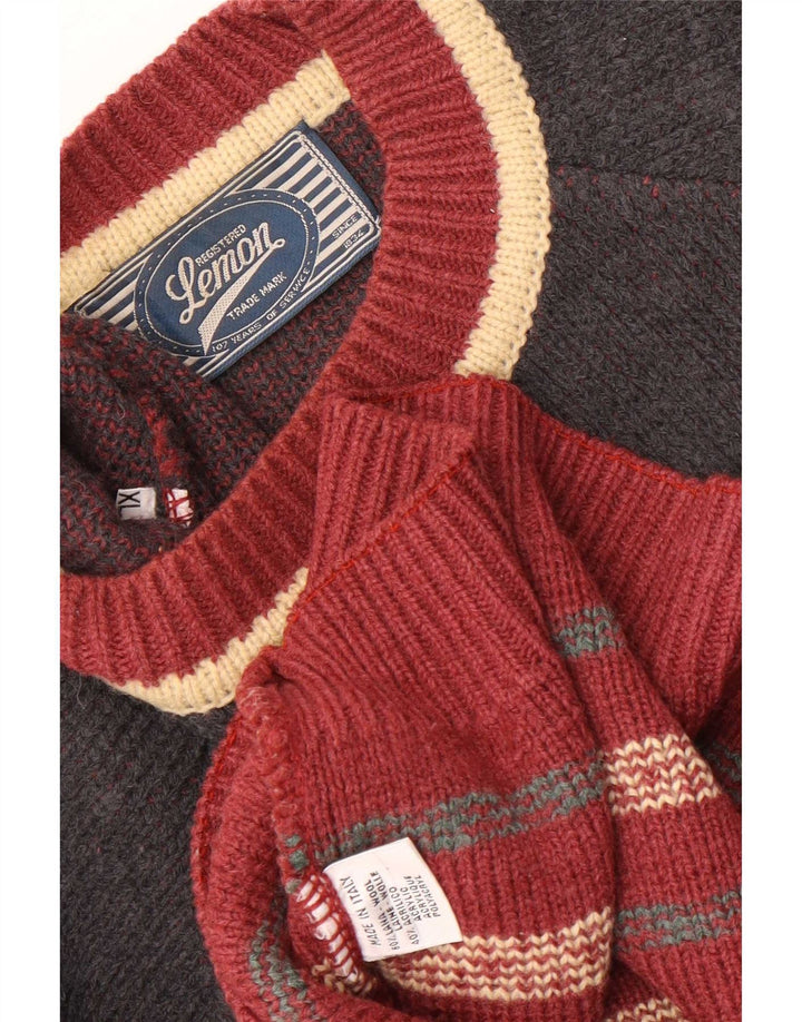 Citron Herre Crew Neck Jumper Sweater XL Flerfarvet Fair Isle Wool