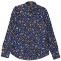 BENETTON Herre Slim Shirt Medium Navy Blue Floral