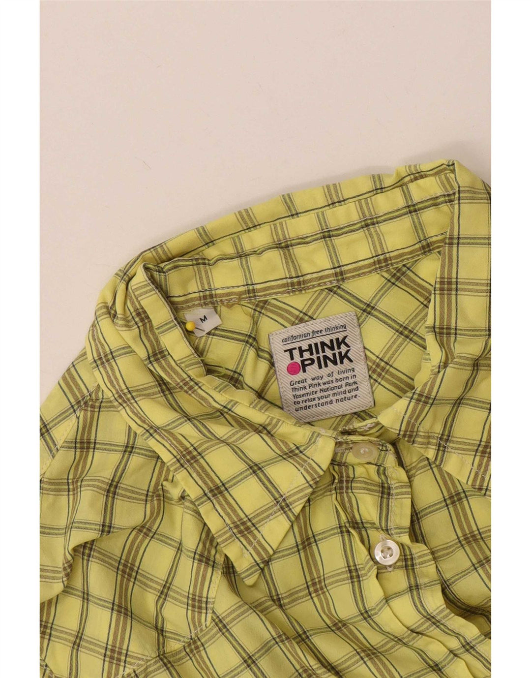Think Pink Dameskjorte UK 14 Medium Yellow Check