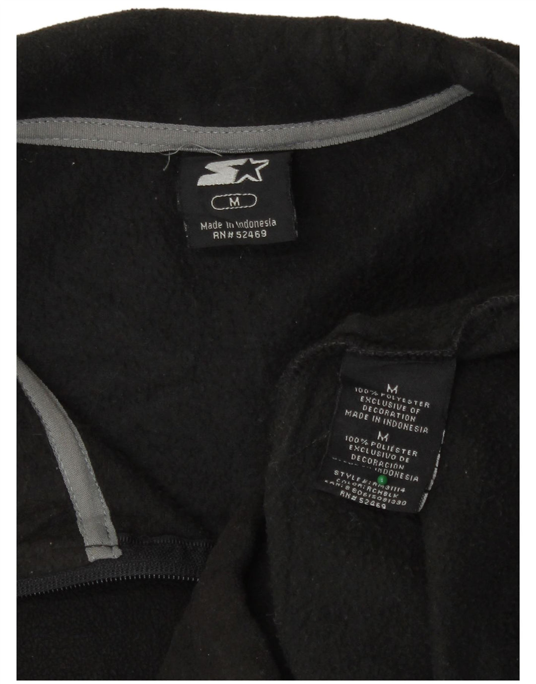 Starter Herre Fleecejakke UK 38 Medium Sort Polyester