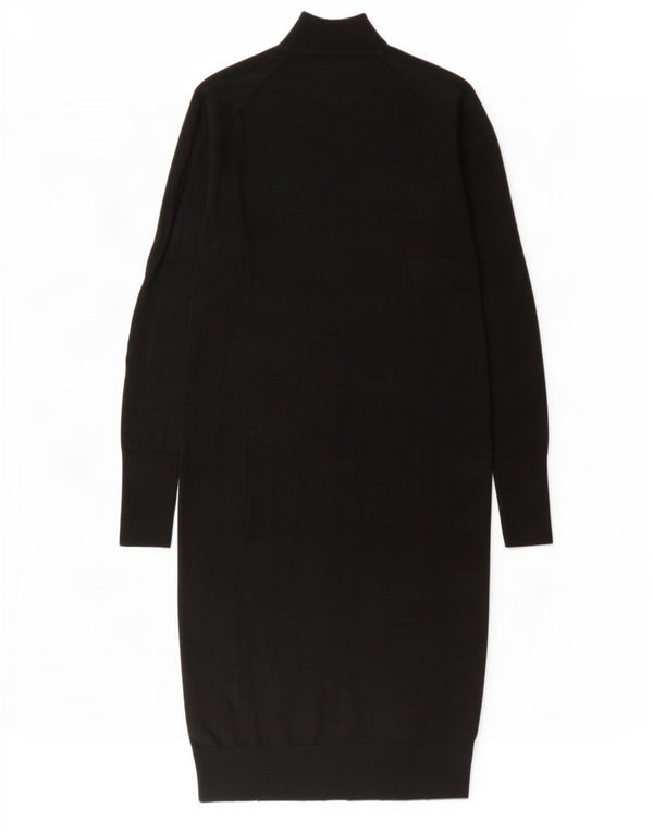 Cos Womens Long Sleeve Oversized Jumper Dress UK 10 Small Black Wool