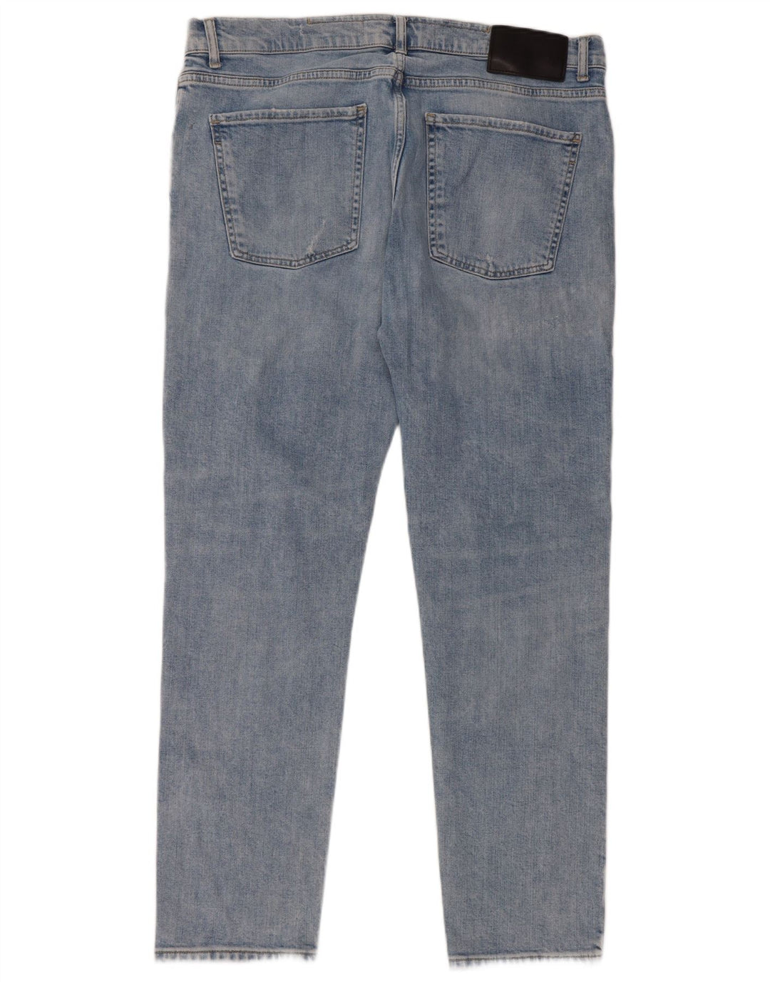 ZARA Mens Distressed Skinny Jeans EU 46 XL W36 L30 Blue Cotton