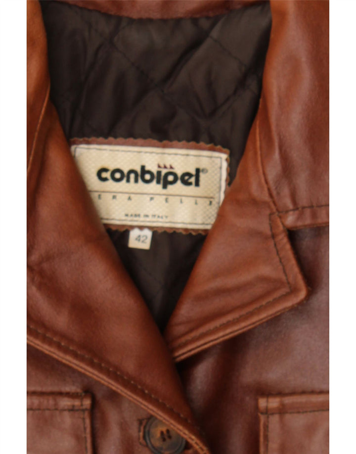 CONBIPEL Womens Leather Jacket IT 42 Medium Brown Leather Vintage Conbipel and Second-Hand Conbipel from Messina Hembry 