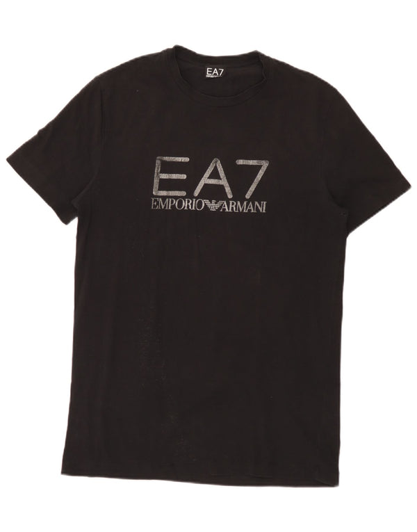 Emporio Armani Herre grafisk T-shirt Top Medium Sort Bomuld