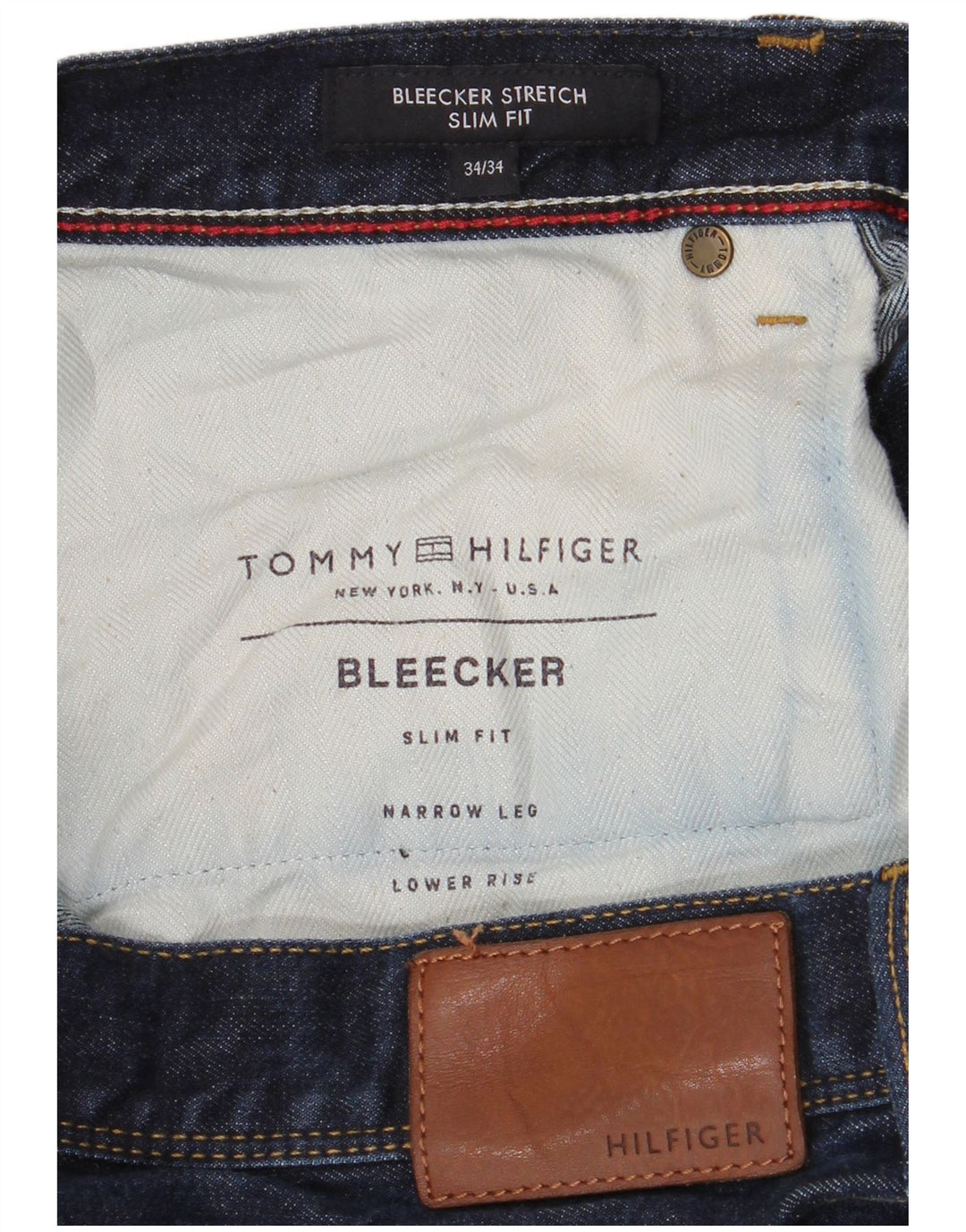 Tommy Hilfiger Herre Bleecker Slim Jeans W34 L34 Marineblå Bomuld
