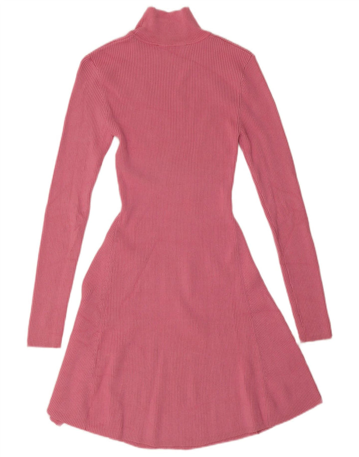 Zara Dame Jumper Dress UK 8 Small Pink Viscose