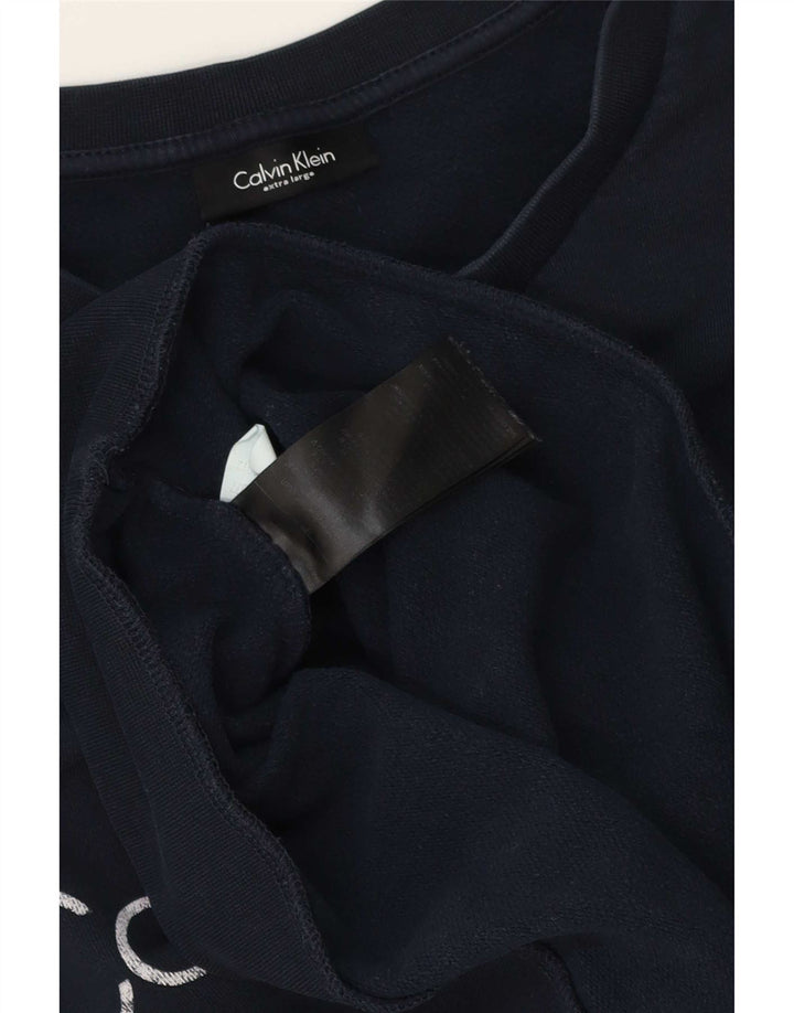 Calvin Klein Herre Grafisk Sweatshirt Jumper XL Navyblå Bomuld