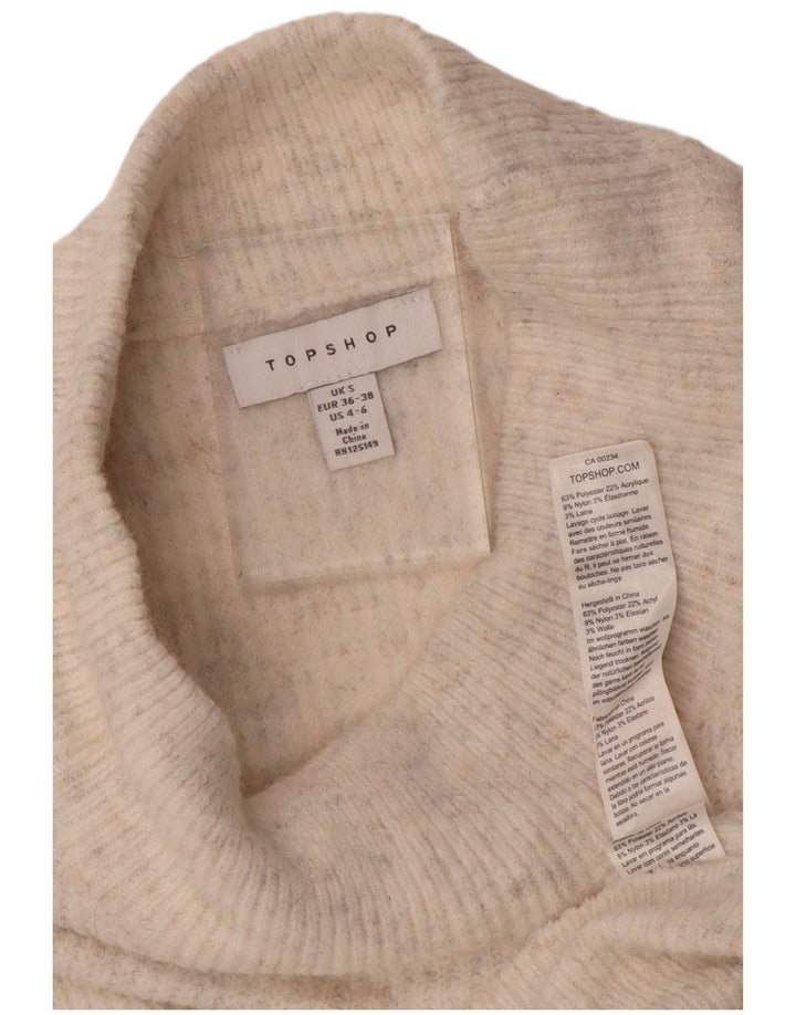 Topshop Dame Jumper Dress UK 10 Small White Polyester