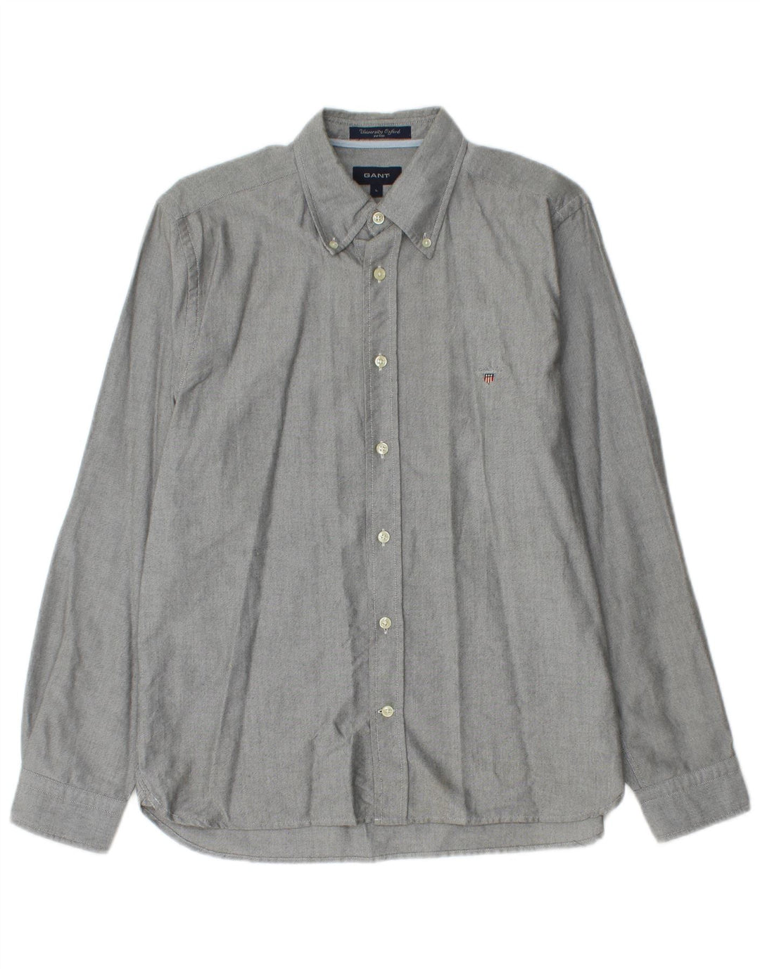 Gant Boys Fitted Shirt 15-16 Years Large Grey Flecked Bomuld
