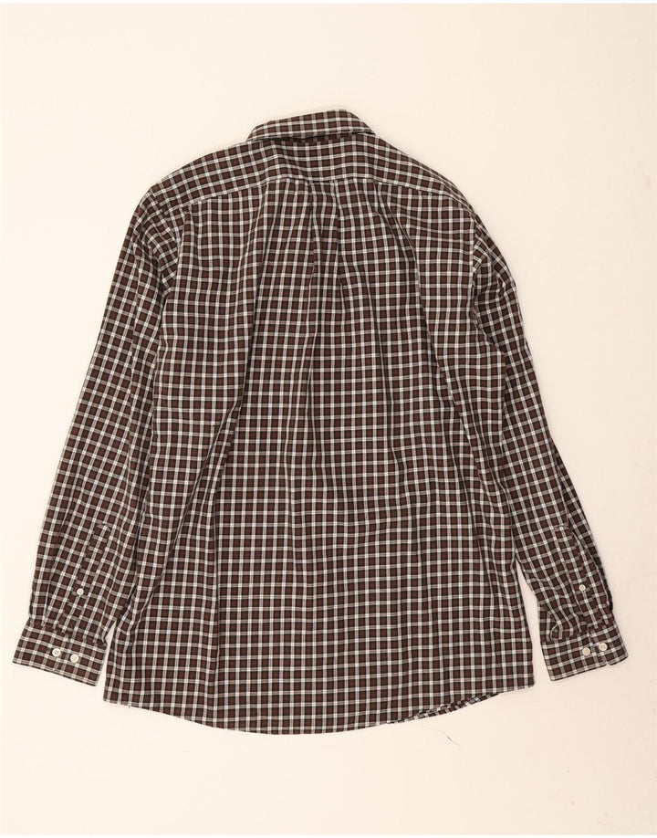 Eddie Bauer Herre høj Classic Fit skjorte Stor brun Gingham Bomuld