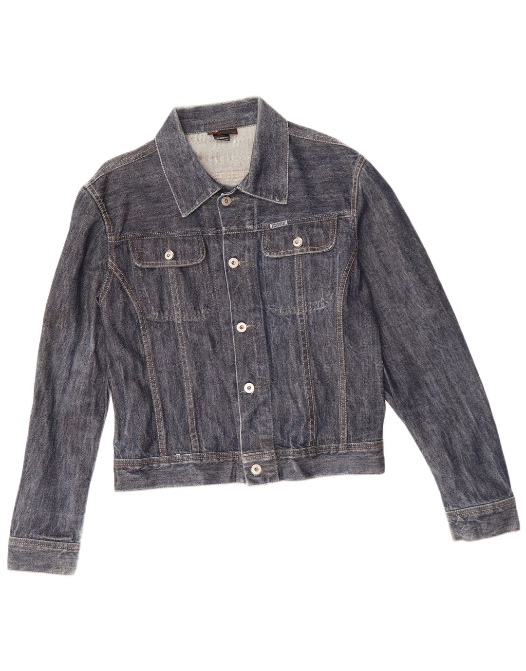 DIESEL Dame denimjakke UK 14 Medium Blue Bomuld