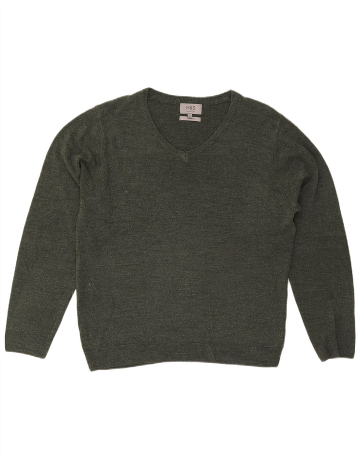 Marks & Spencer Herre V-hals sweater Stor Grøn