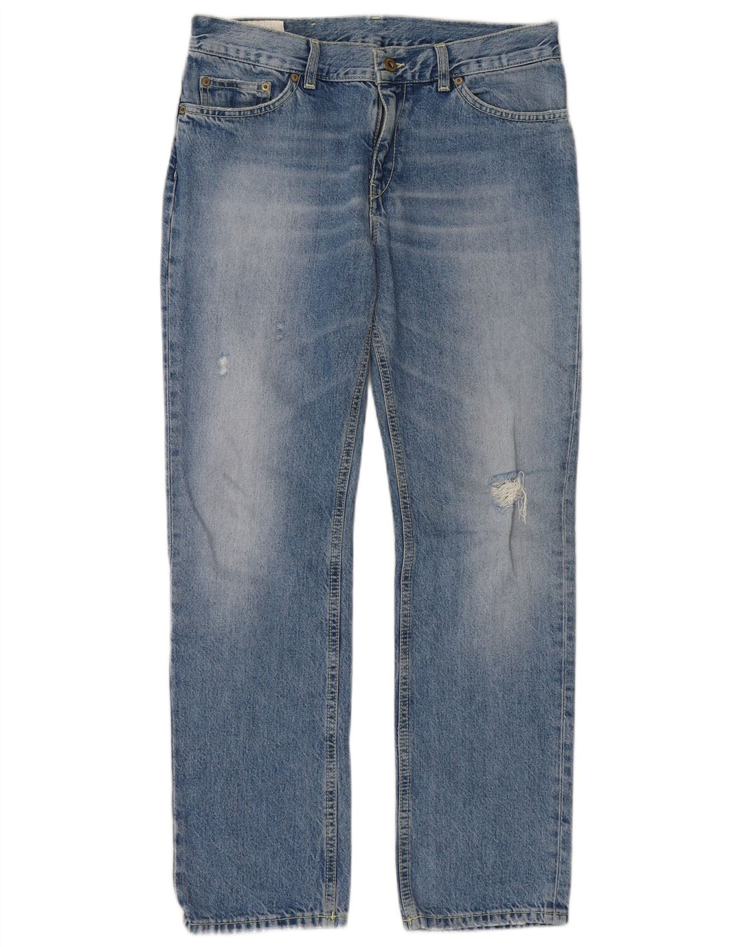 Dondup Dame Distressed Straight Jeans W27 L28 Blå Bomuld