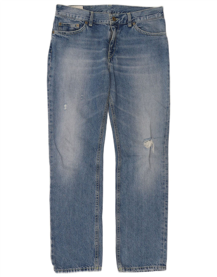 Dondup Dame Distressed Straight Jeans W27 L28 Blå Bomuld