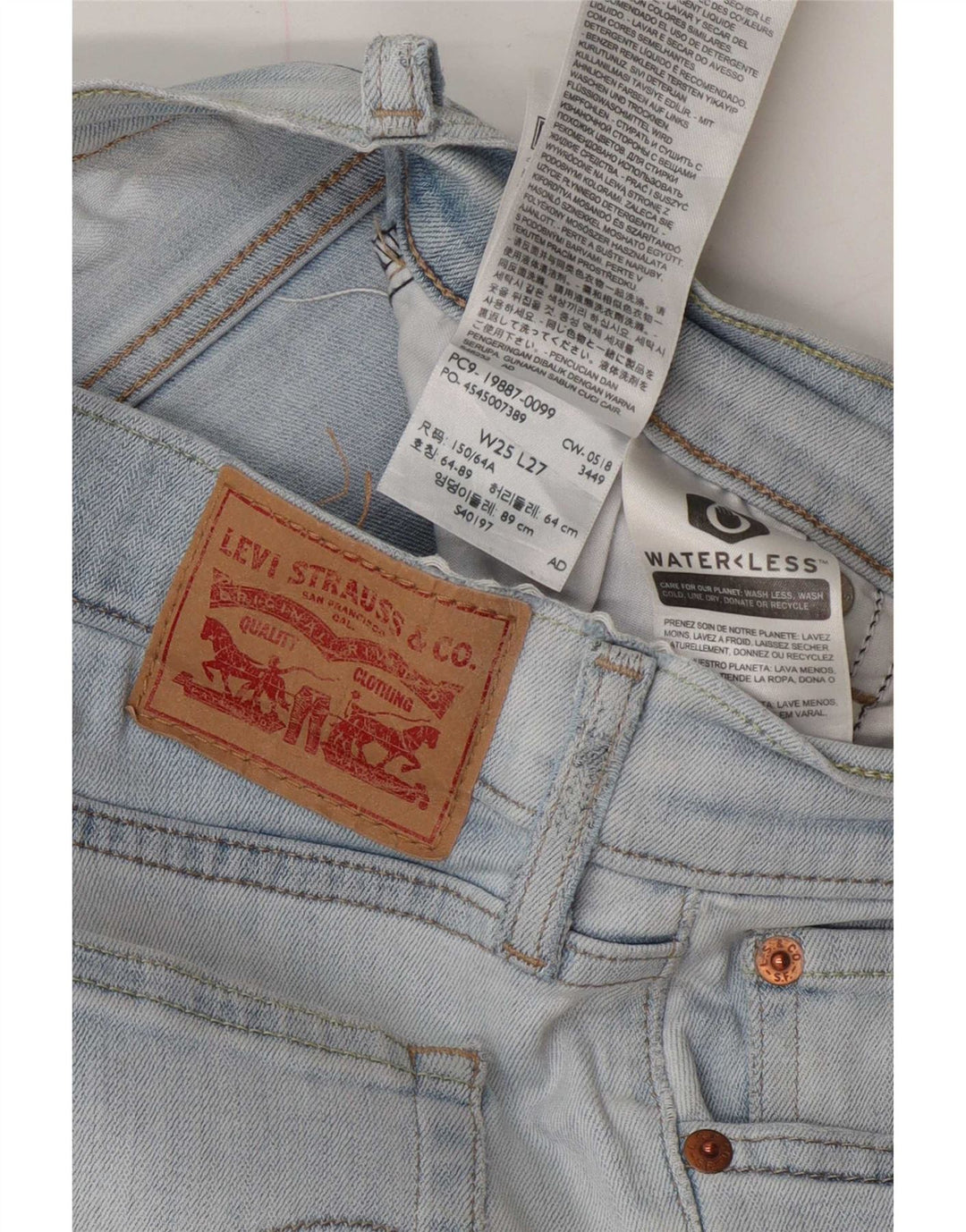Levi's Womens Boyfriend Slim Jeans W25 L27 Blå Bomuld