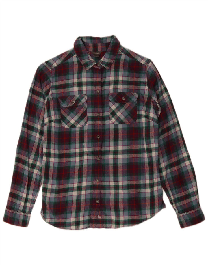 Eddie Bauer Dame Flannel Shirt UK 10 Small Flerfarvet Ternet Bomuld