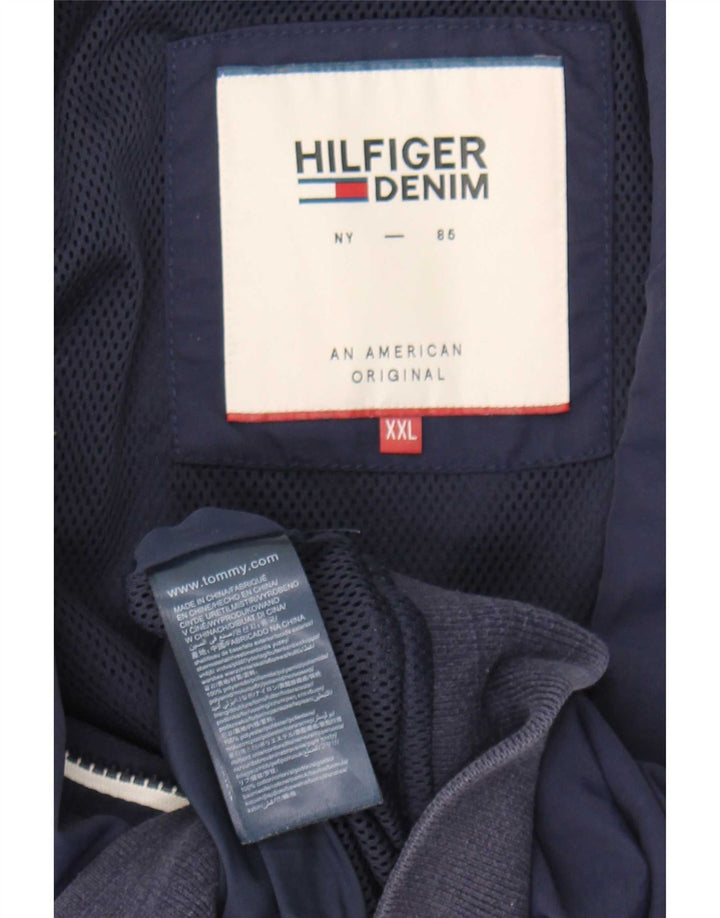 Tommy Hilfiger Herre Bomber Jacket UK 44 2XL Navy Blue Polyamide