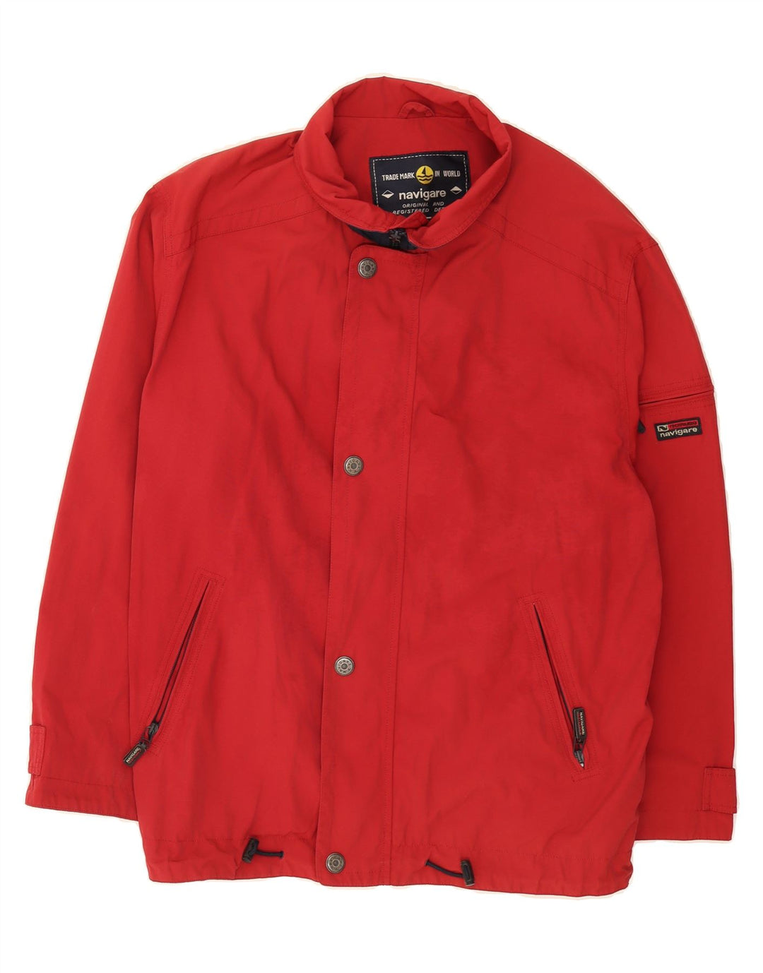 NAVIGARE Mens Windbreaker Jacket UK 40 Large Red Polyester Vintage Navigare and Second-Hand Navigare from Messina Hembry 