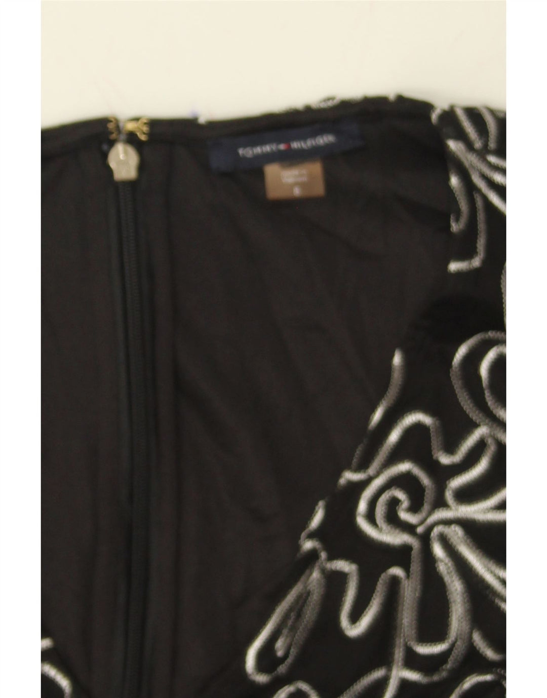 TOMMY HILFIGER Womens A-Line Dress US 8 Medium Black Floral Polyester Vintage Tommy Hilfiger and Second-Hand Tommy Hilfiger from Messina Hembry 