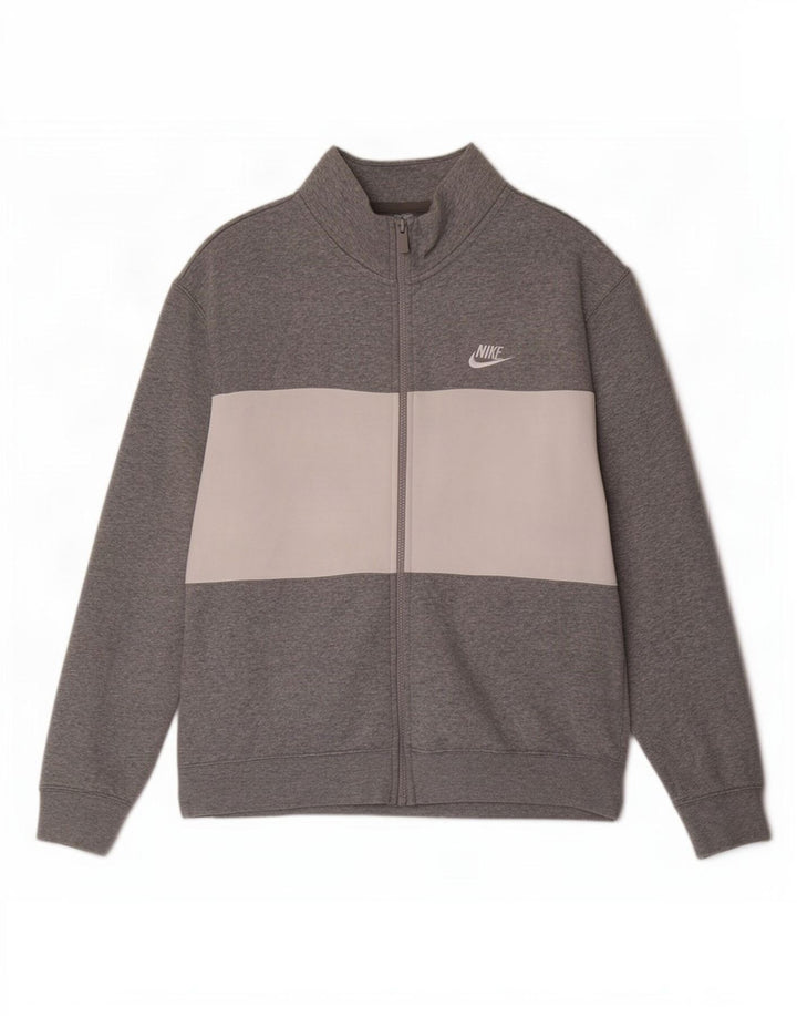 Nike træningsdragt til mænd, topjakke, mellemgrå Colourblock Bomuld