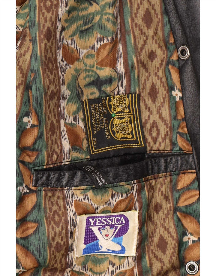 Yessica Dame Læderfrakke UK 14 Large Sort