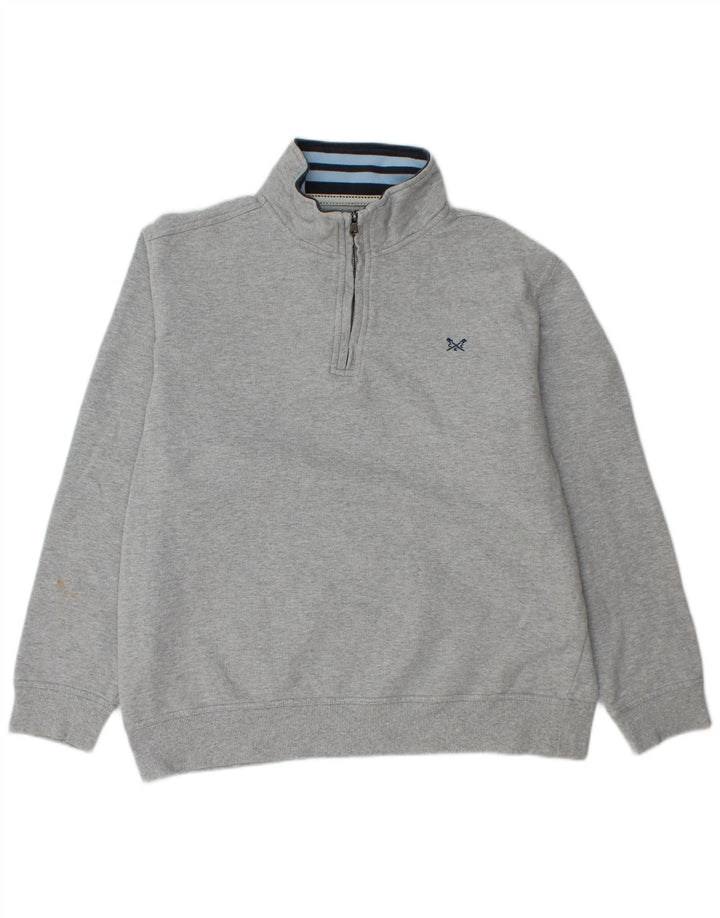 CREW CLOTHING Dame sweatshirt med lynlås-hals DK 20 2XL Grå Bomuld