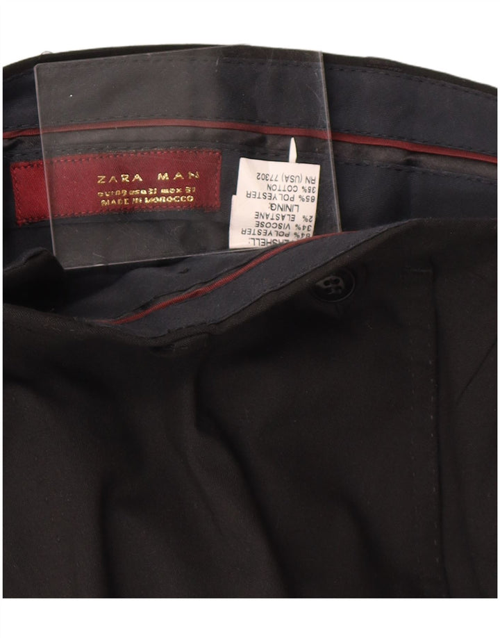 ZARA Lige jakkesæt til mænd EU 40 Medium W31 L32 Sort Polyester