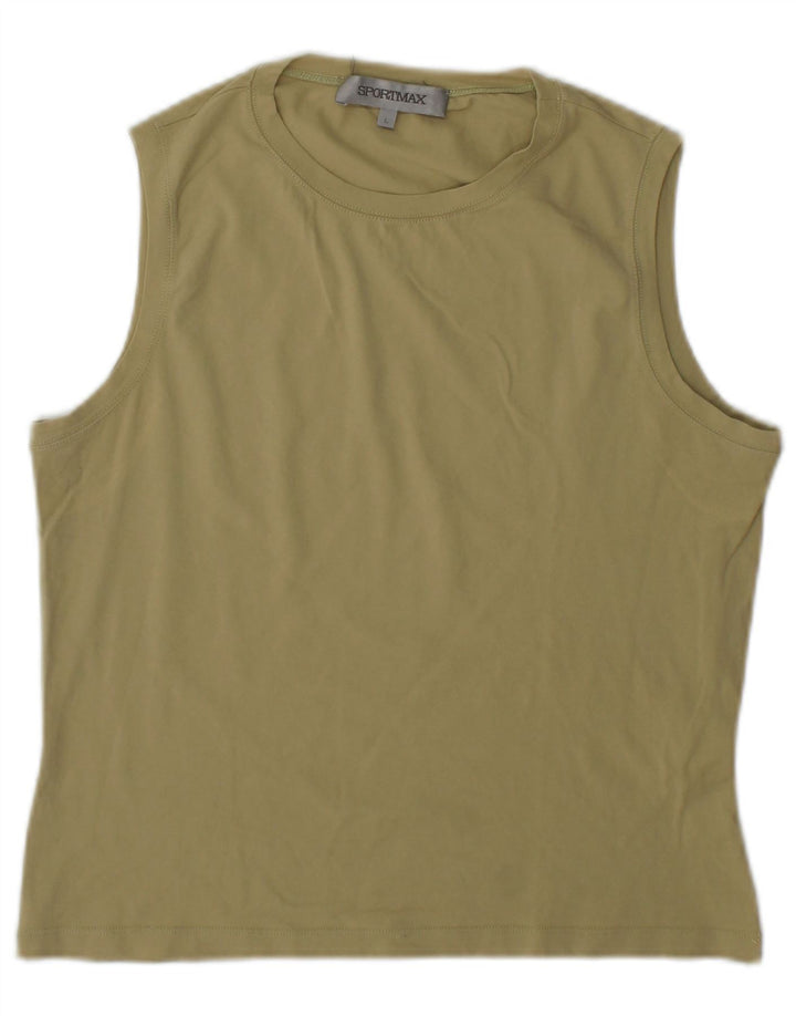 Sportmax Damevest Top UK 14 Stor Khaki Bomuld