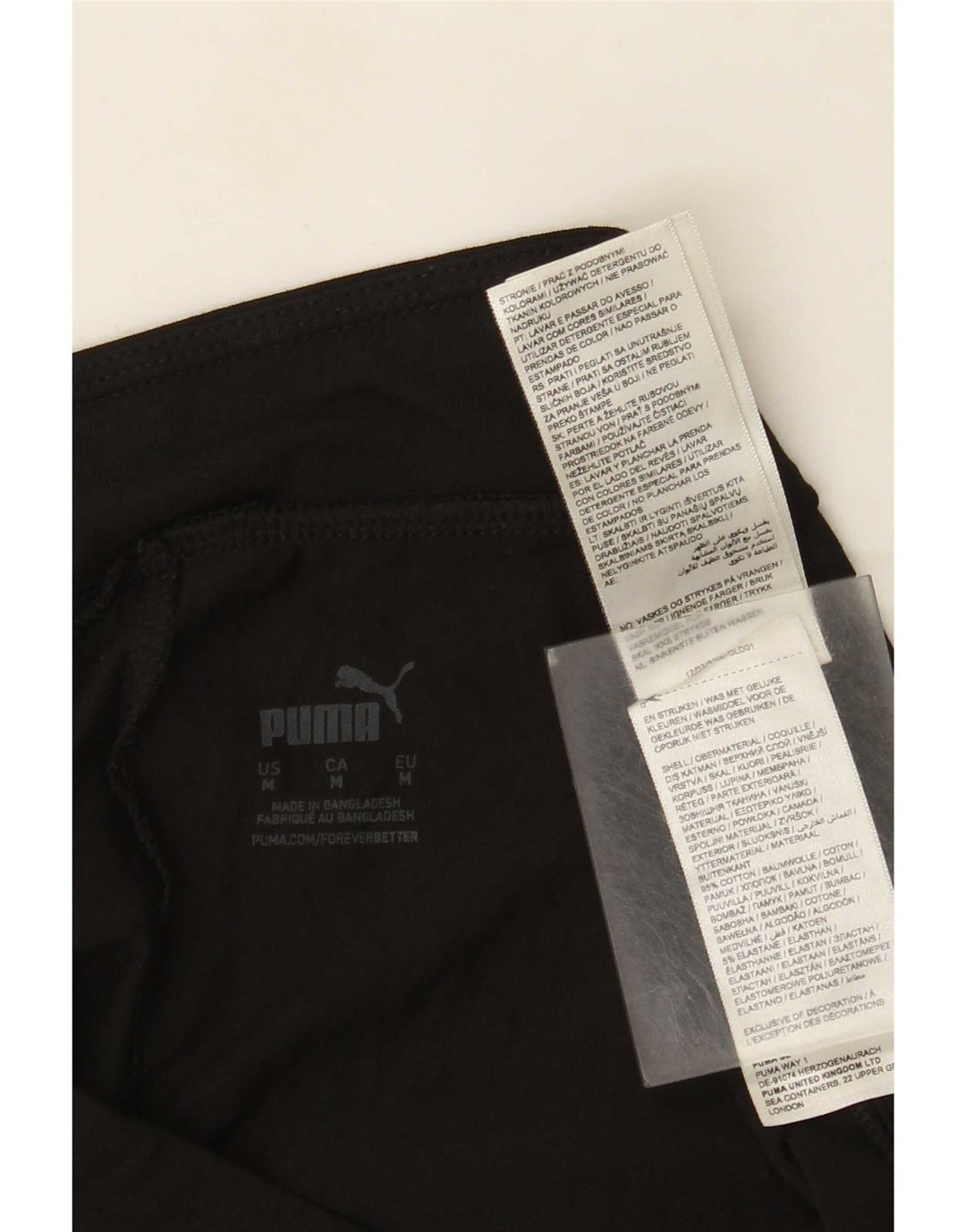 Puma Dame Leggings UK 12 Medium Sort Bomuld