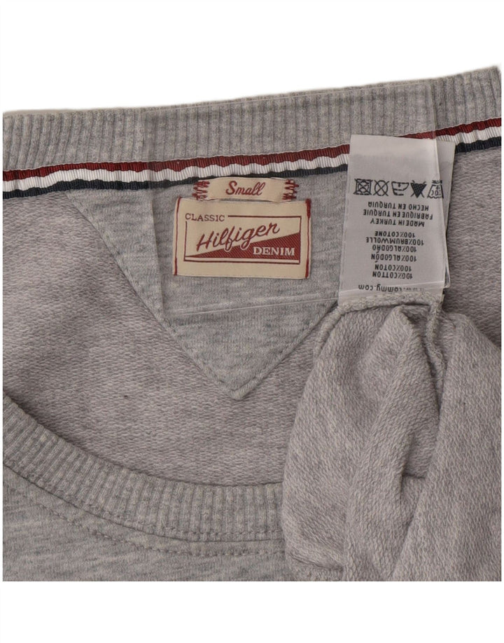 TOMMY HILFIGER Klassisk sweatshirttrøje til kvinder UK 10 Lille grå bomuld