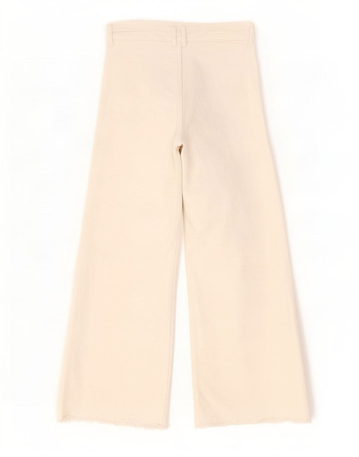 Zara Dame Jeans med brede ben EU 40 Medium W30 L27 Hvid