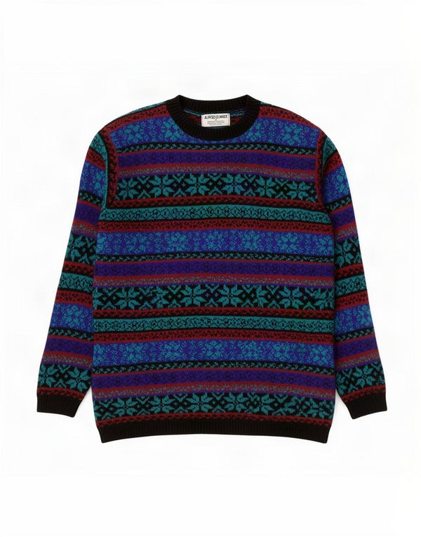 Alfred Dunner Herre Boat Neck Jumper Sweater Medium Multicolored Fair Isle