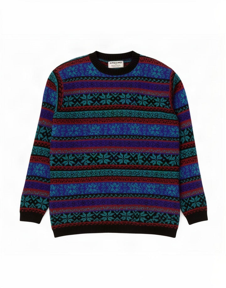 Alfred Dunner Herre Boat Neck Jumper Sweater Medium Multicolored Fair Isle
