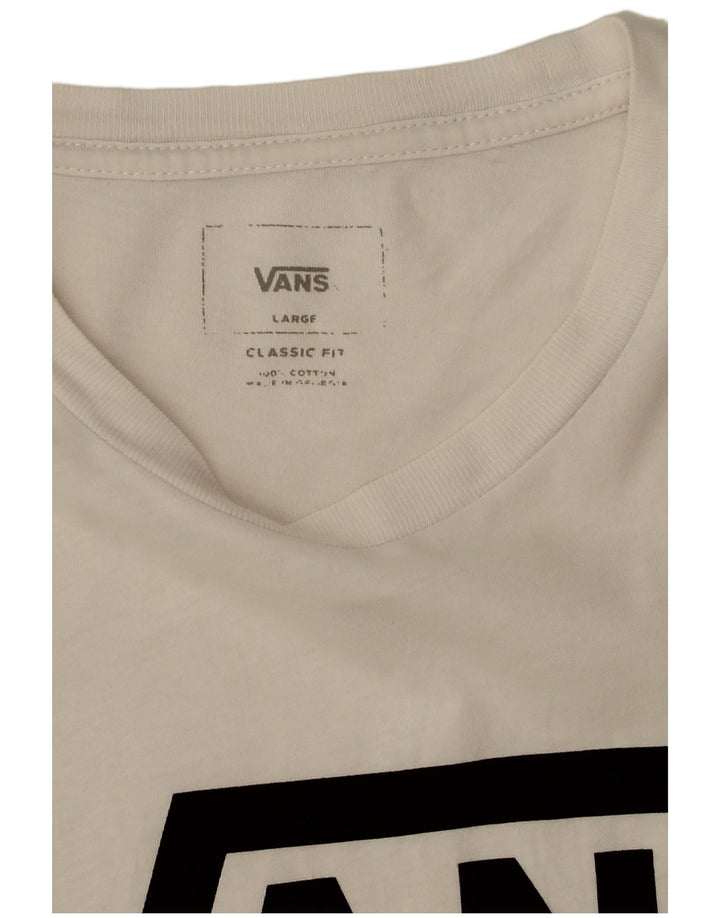 Vans Herre Classic Fit Grafisk T-Shirt Top Stor Hvid Bomuld