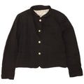 Zara Womens Crop Bomber Jacket UK 18 XL Sort Bomuld