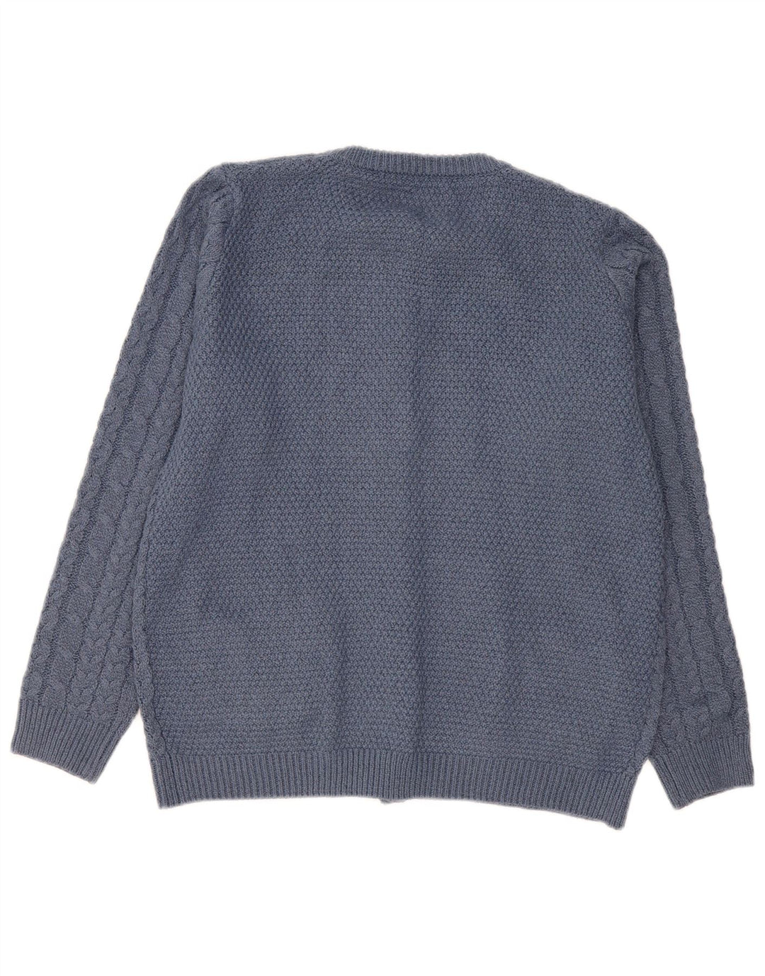 Vintage Dame Loose Fit Cardigan Sweater UK 14 Medium Blue Polyester