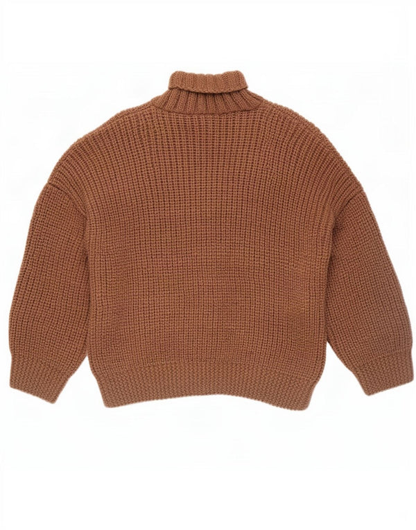 Vintage Dame Shawl Neck Jumper Sweater UK 14 Large Brown